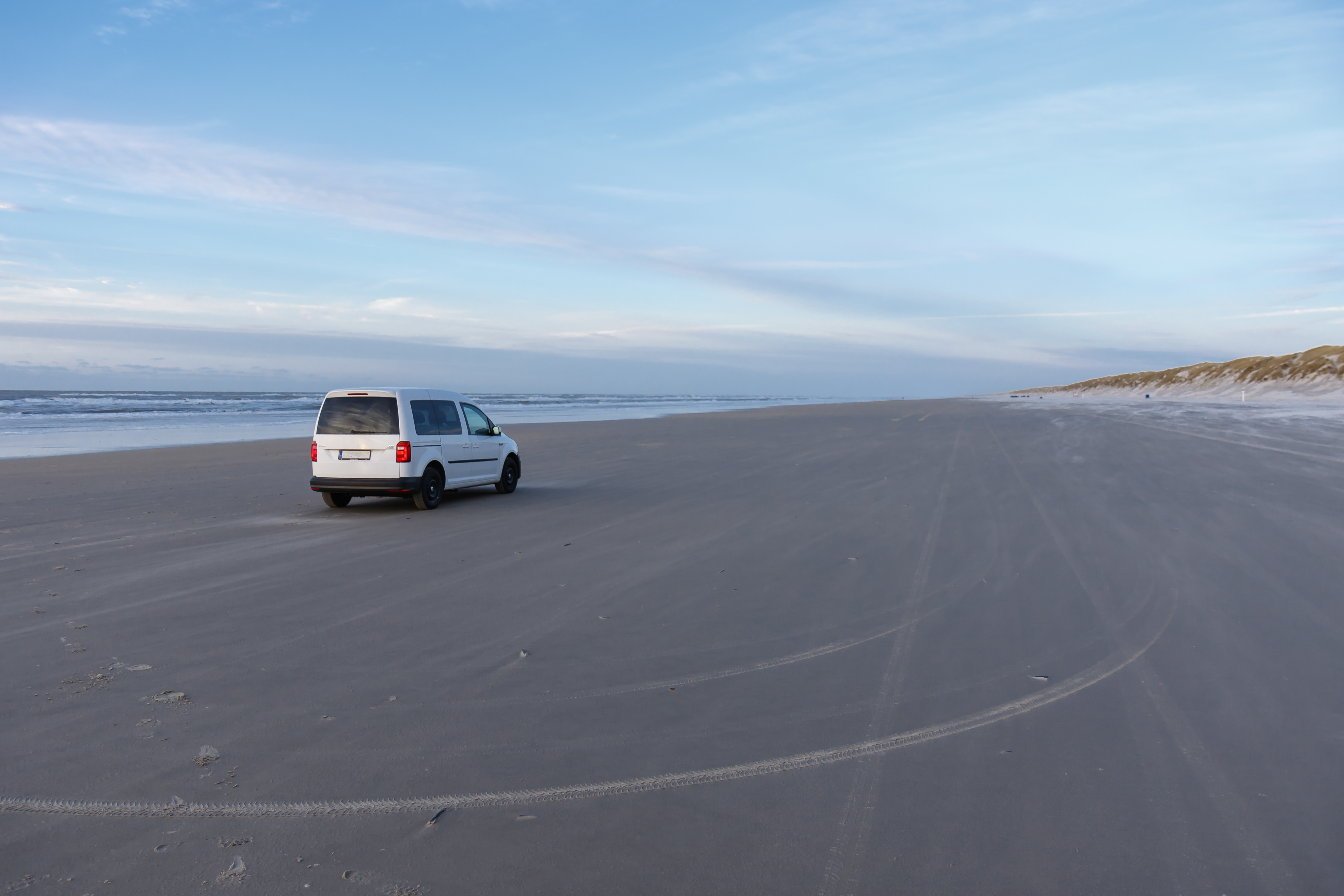 Wide beach by the North Sea, Denmark